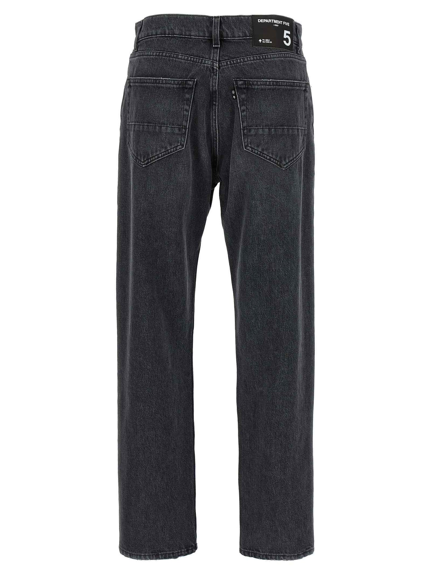 Black Cotton Straight-Leg Jeans