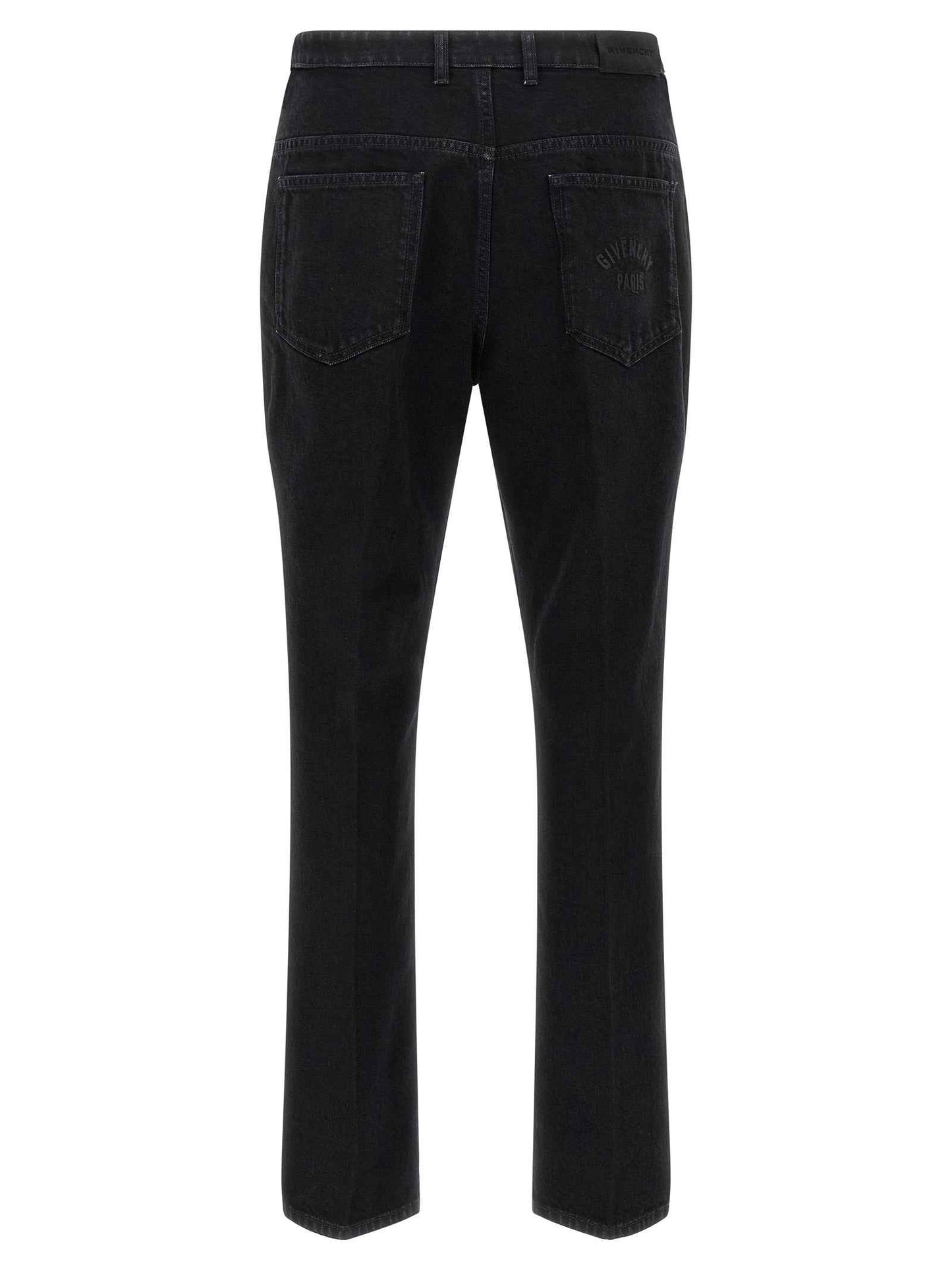 Black Cotton Straight-Leg Jeans
