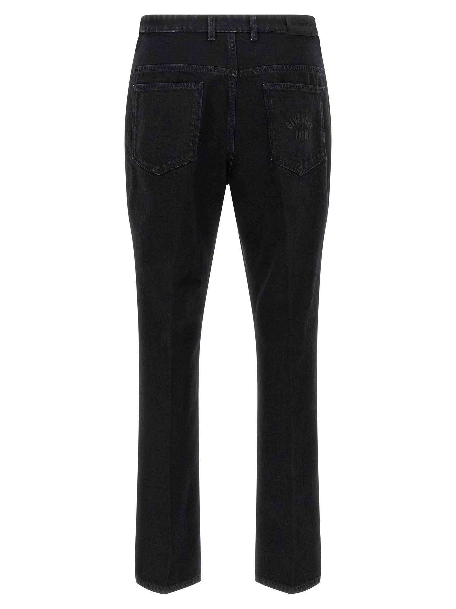 Black Cotton Straight-Leg Jeans