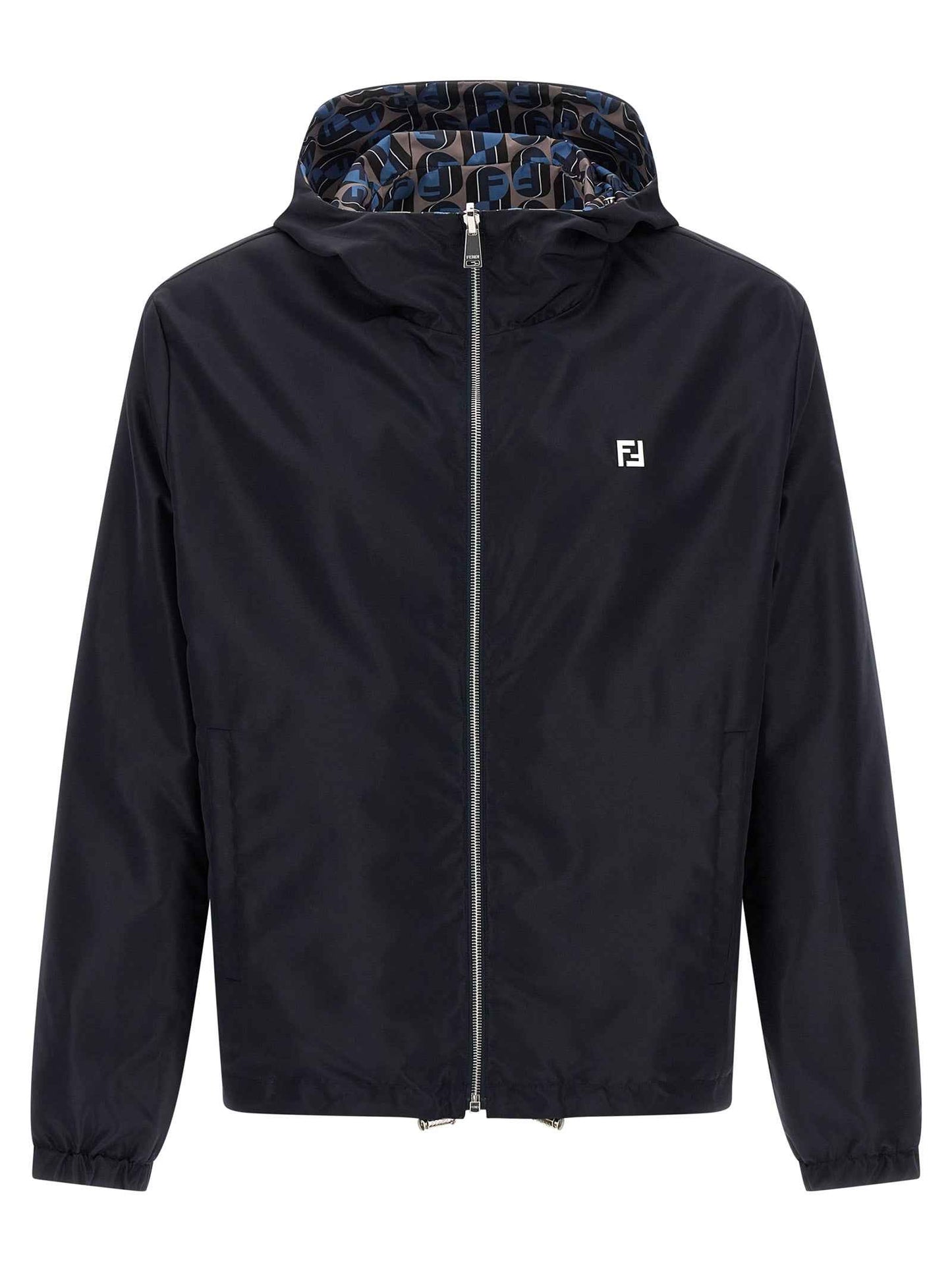 Blue Polyester Shell Jacket