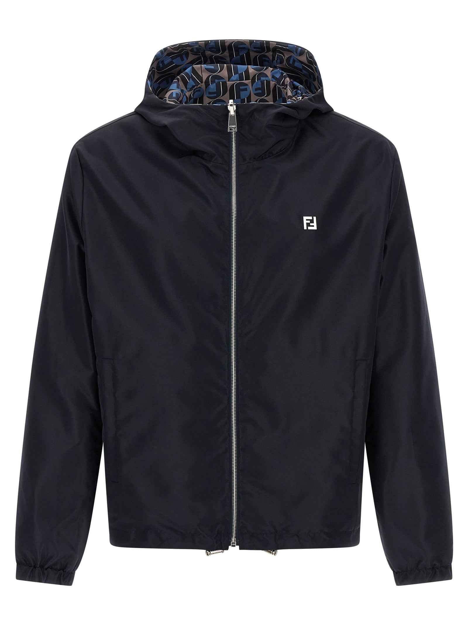 Blue Polyester Shell Jacket