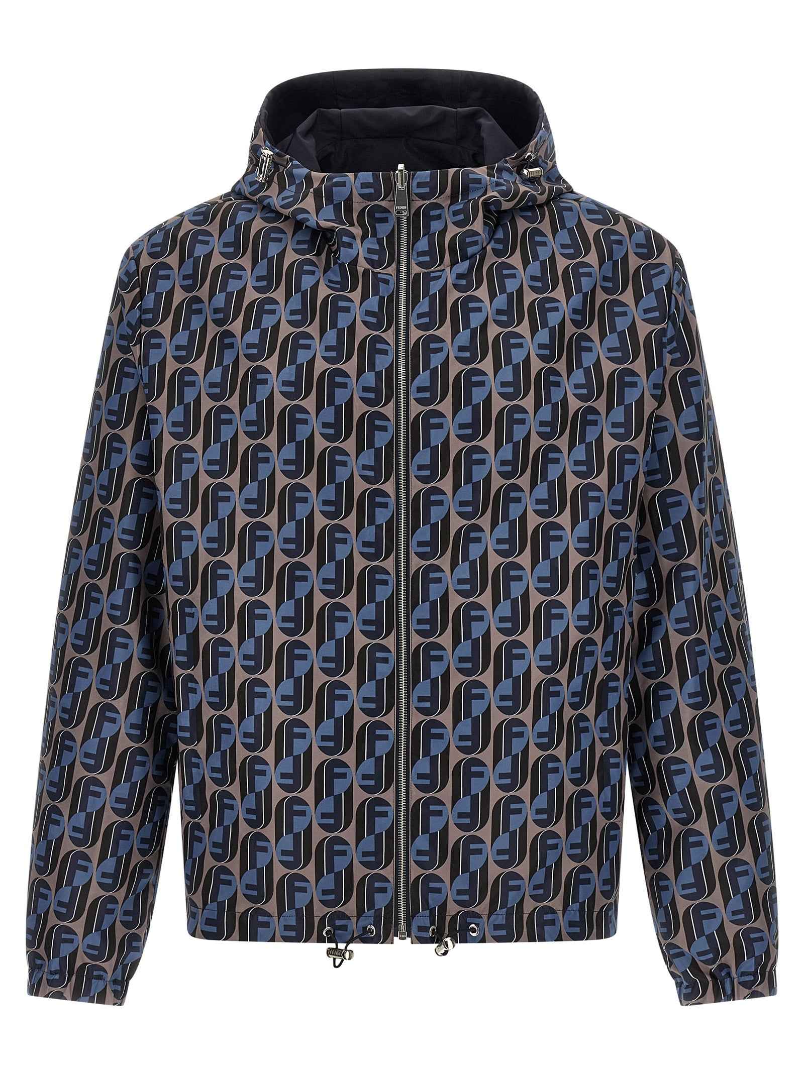 Blue Polyester Shell Jacket