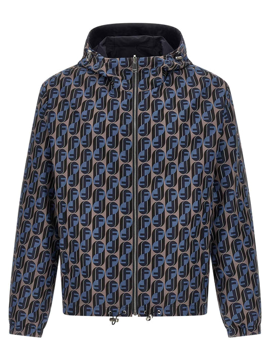 Blue Polyester Shell Jacket