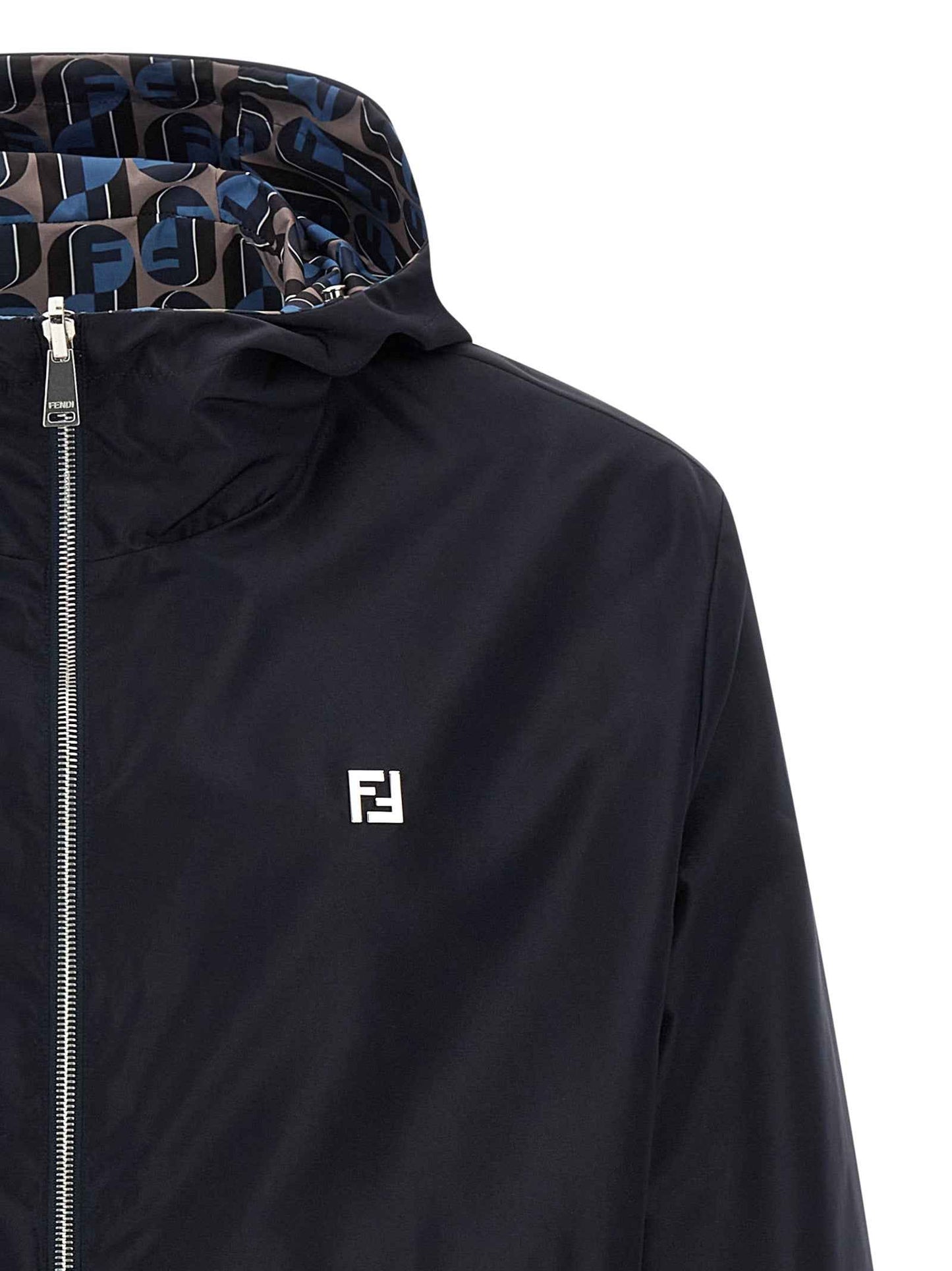Blue Polyester Shell Jacket