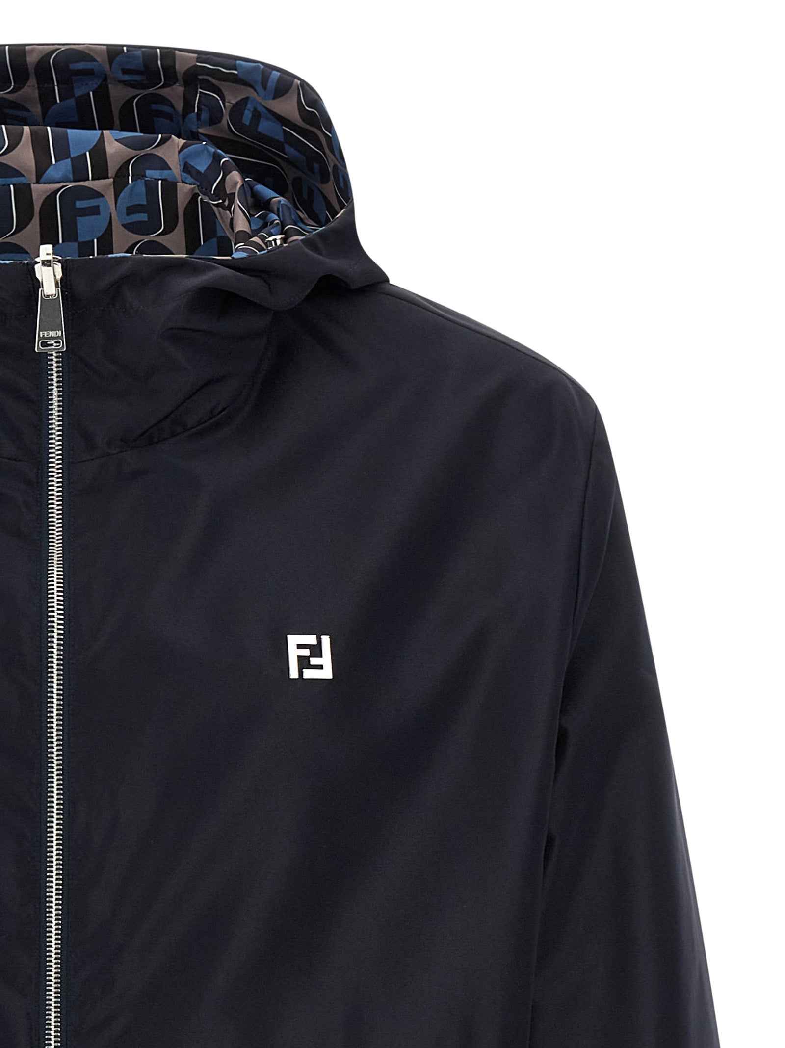 Blue Polyester Shell Jacket