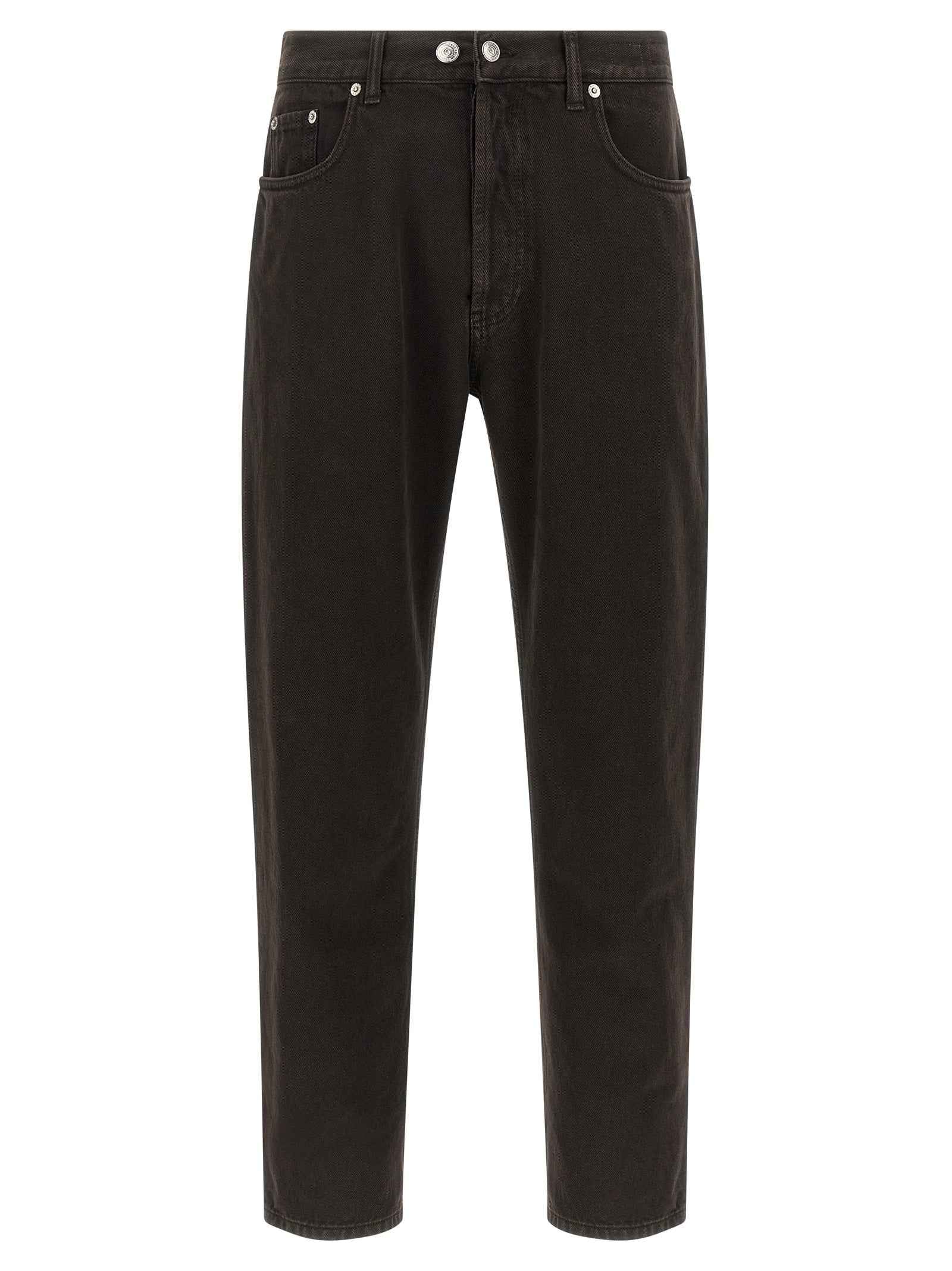 Black Cotton Tapered Jeans