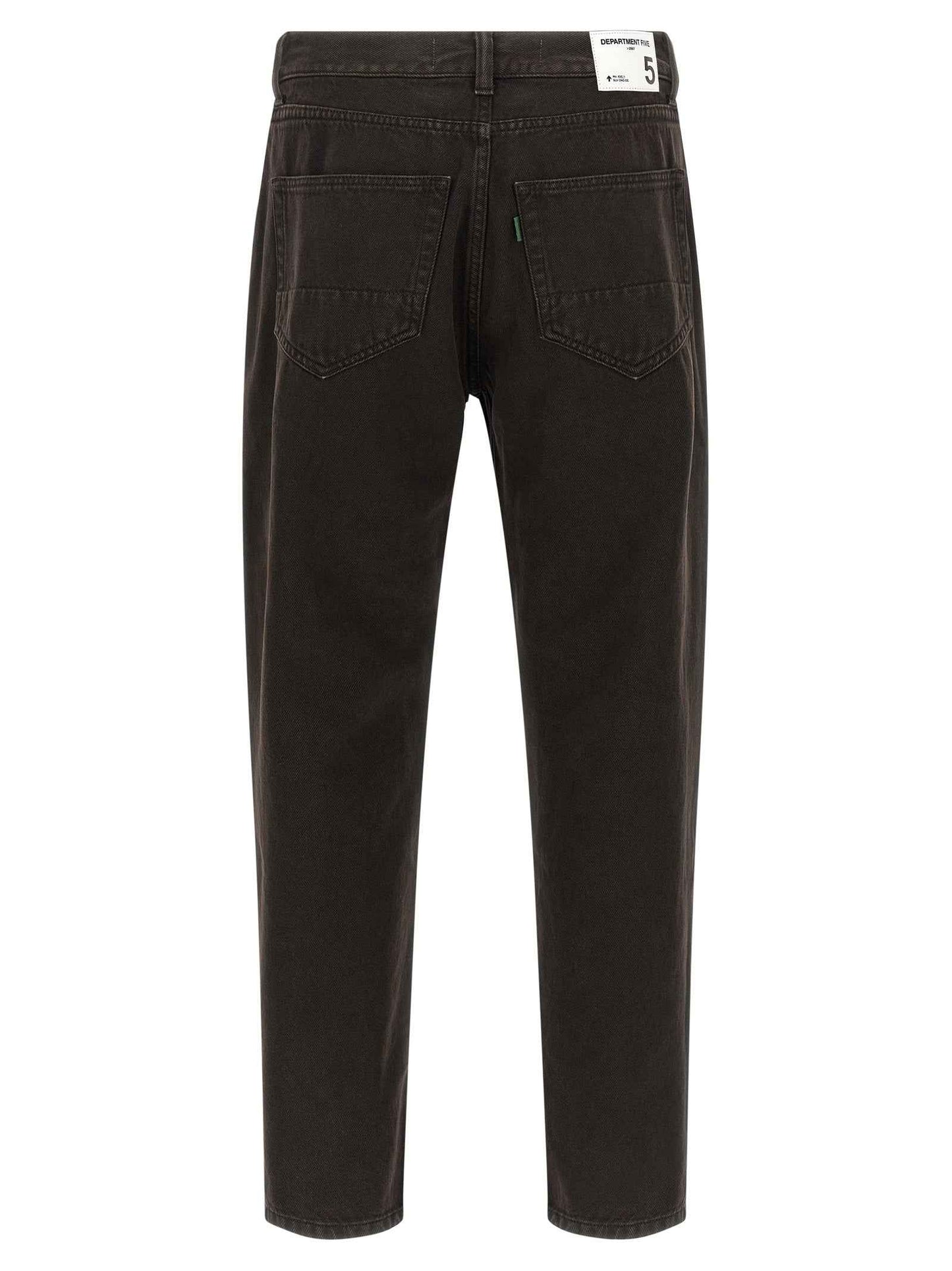 Black Cotton Tapered Jeans