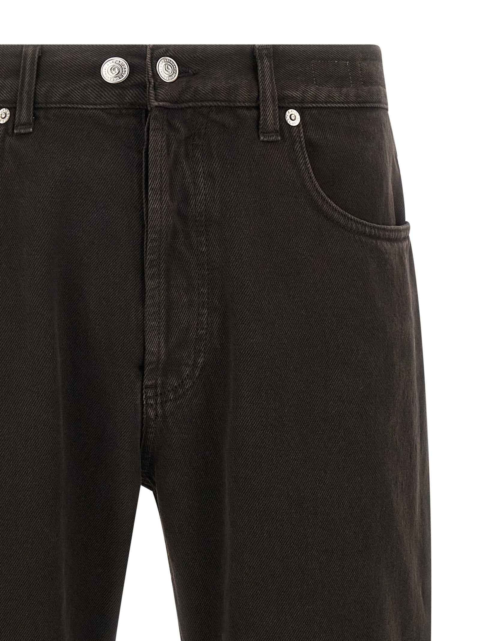 Black Cotton Tapered Jeans