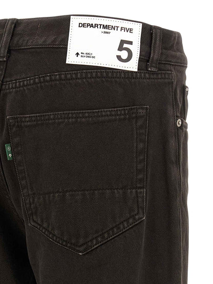 Black Cotton Tapered Jeans