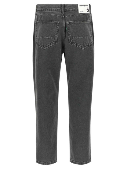 Gray Cotton Cropped Jeans