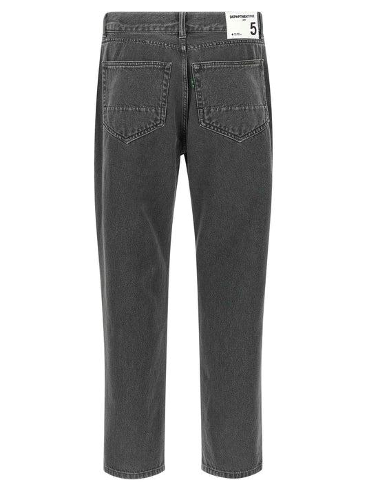 Gray Cotton Cropped Jeans