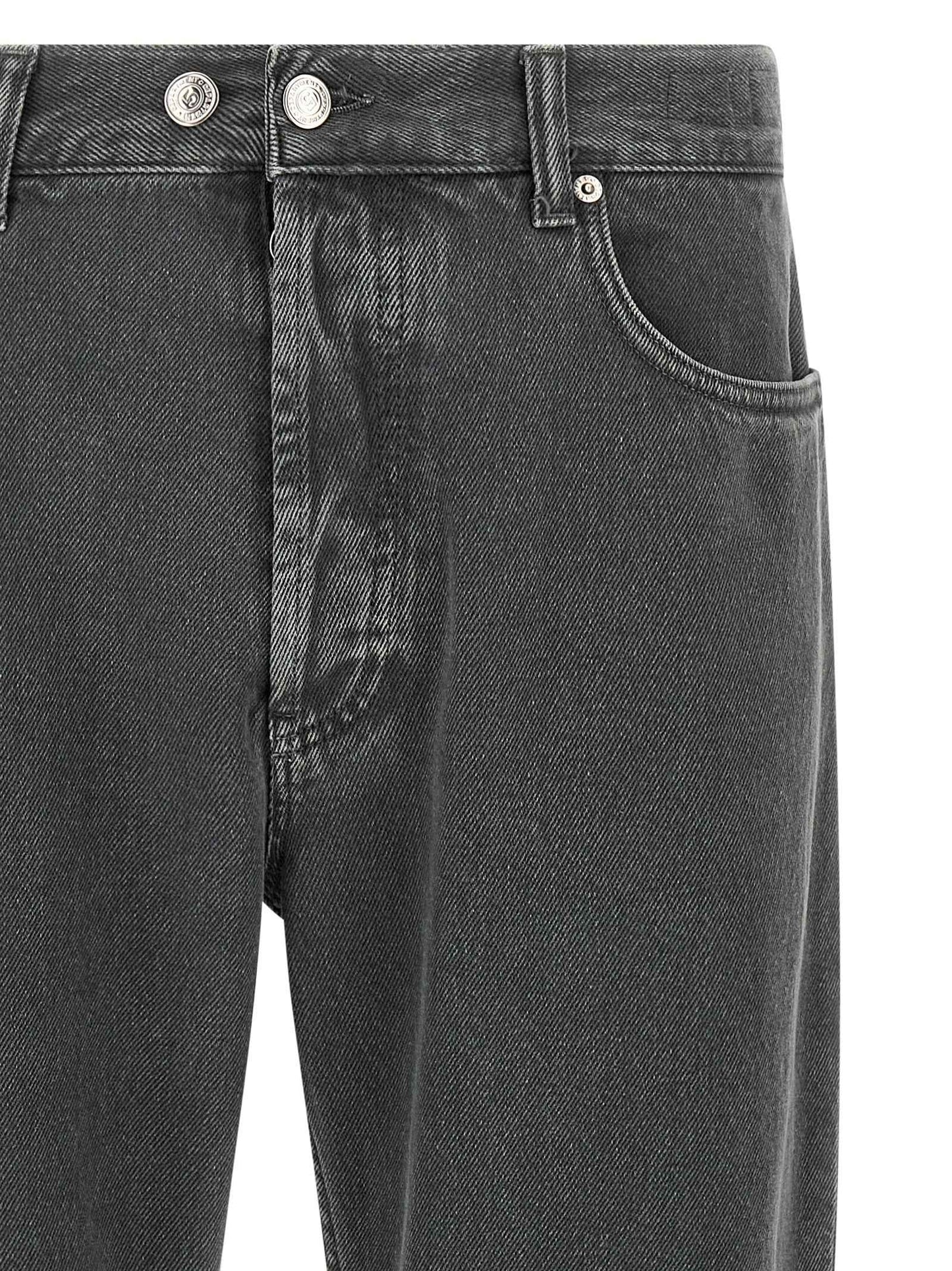 Gray Cotton Cropped Jeans