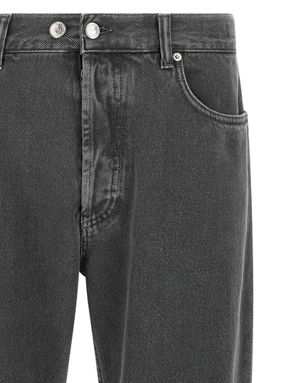 Gray Cotton Cropped Jeans