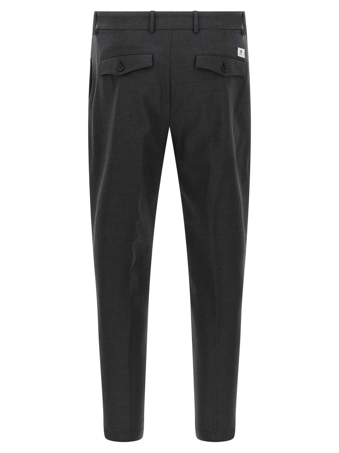 Gray Virgin Wool Cropped Pants
