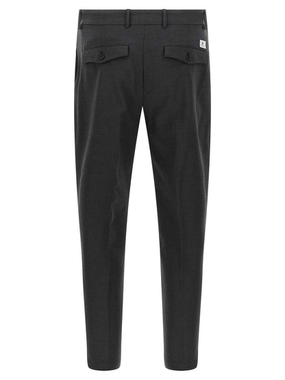 Gray Virgin Wool Cropped Pants