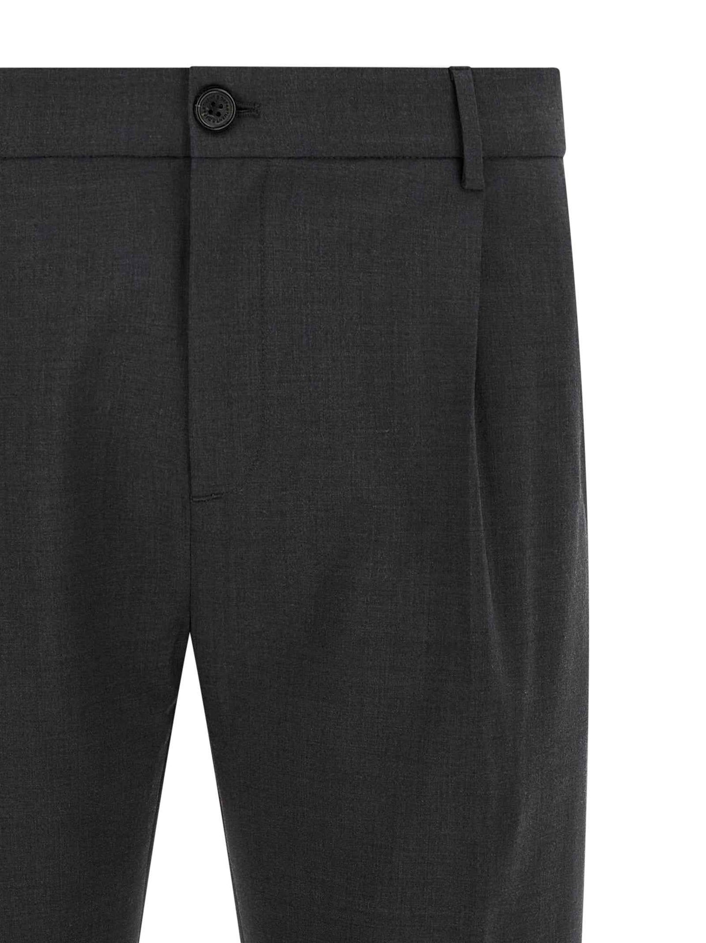 Gray Virgin Wool Cropped Pants
