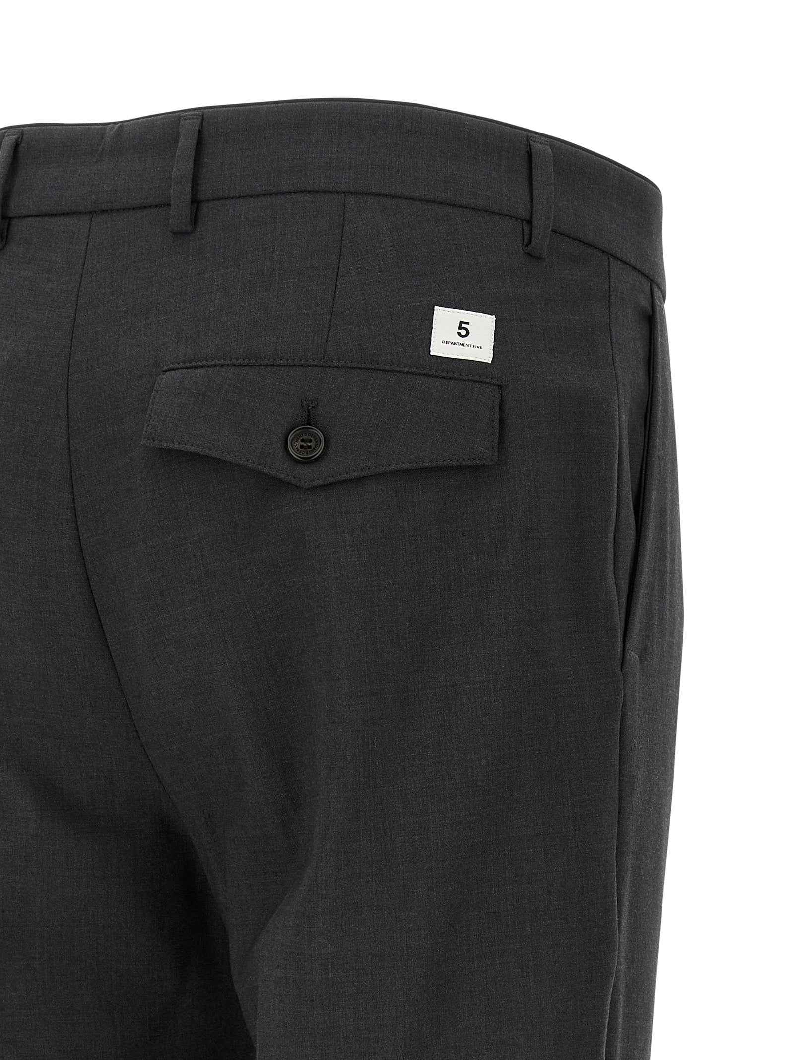 Gray Virgin Wool Cropped Pants
