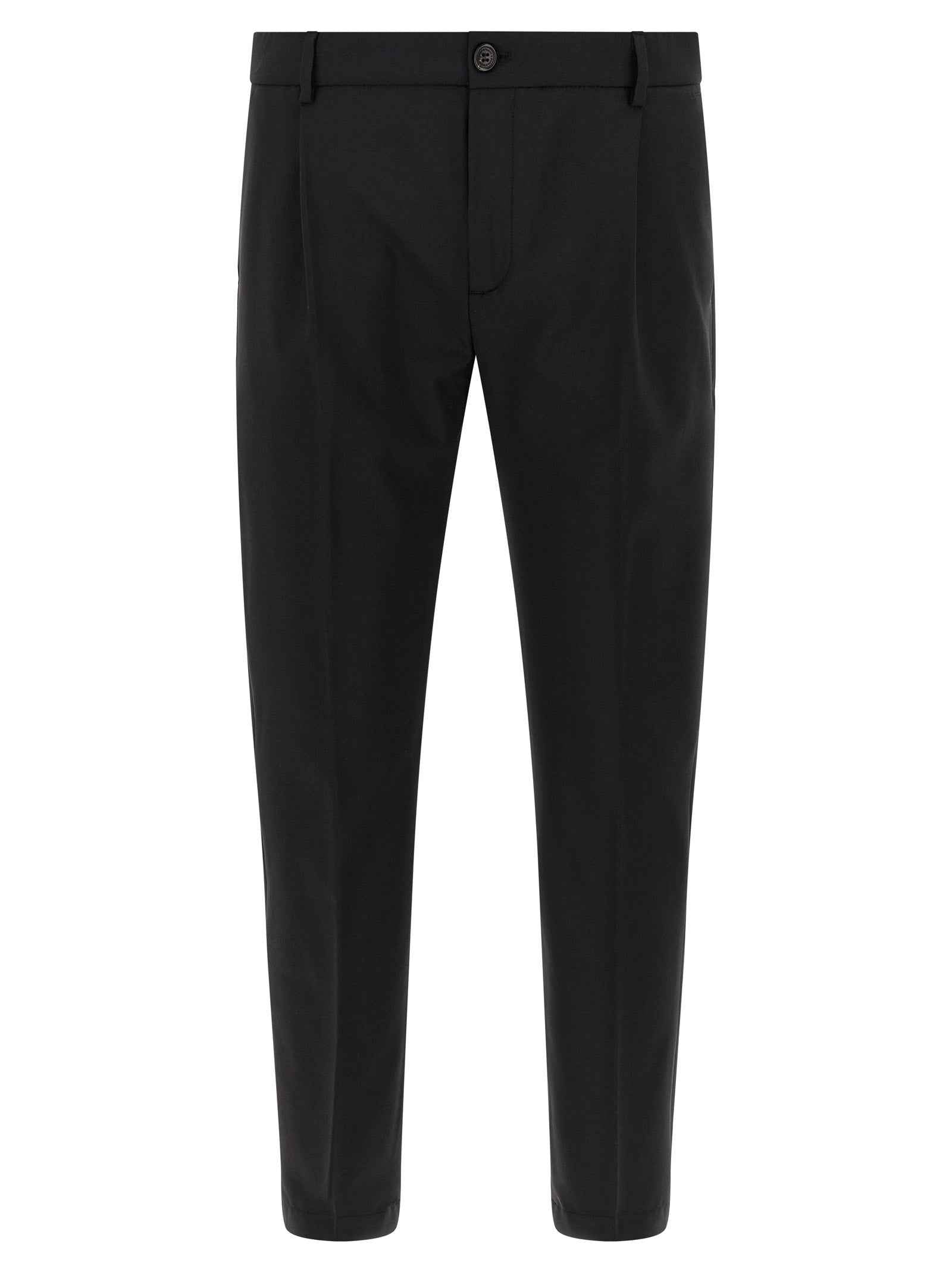 Black Virgin Wool Cropped Pants