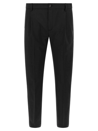 Black Virgin Wool Cropped Pants