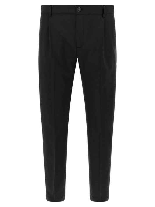 Black Virgin Wool Cropped Pants
