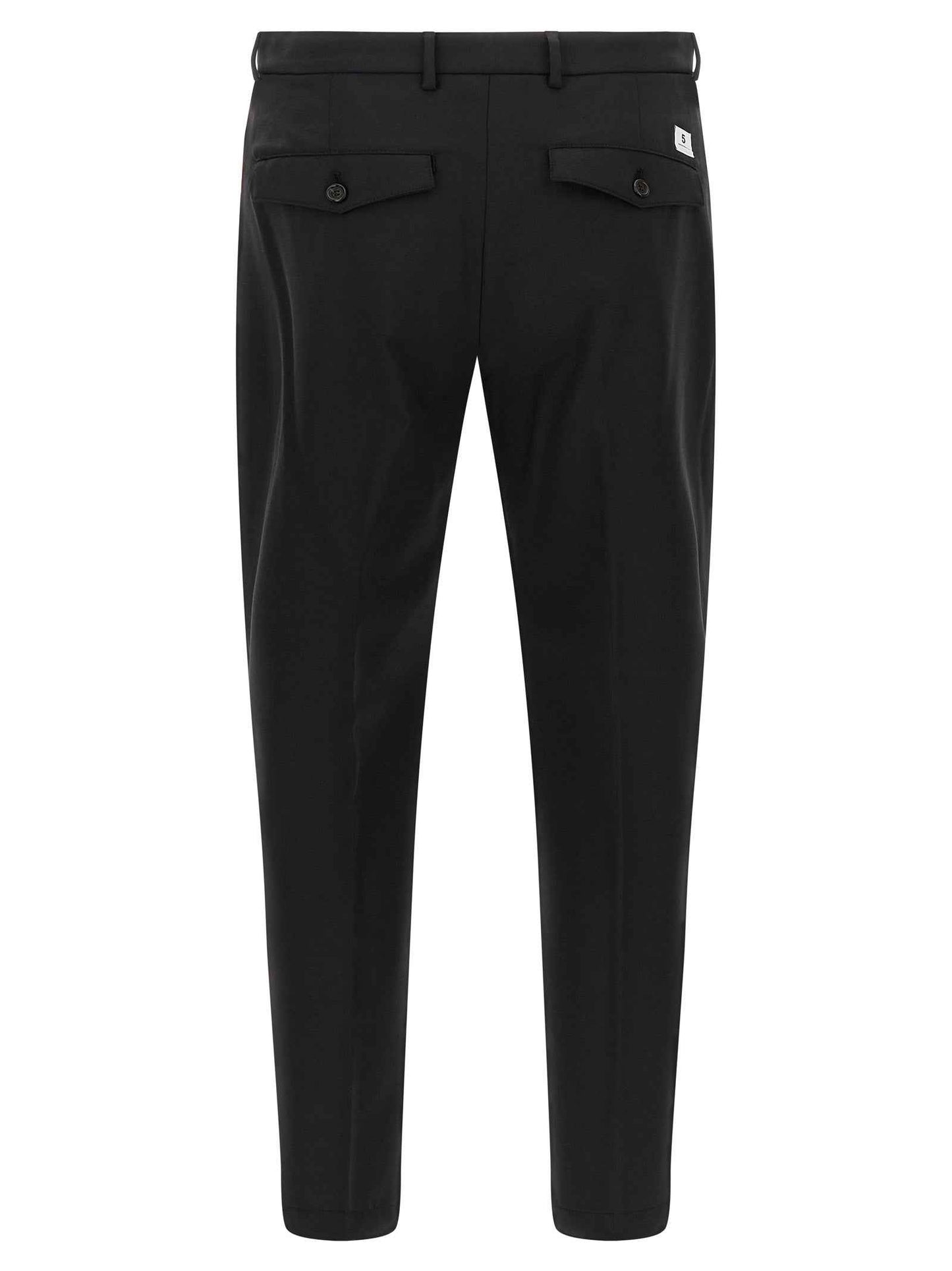 Black Virgin Wool Cropped Pants