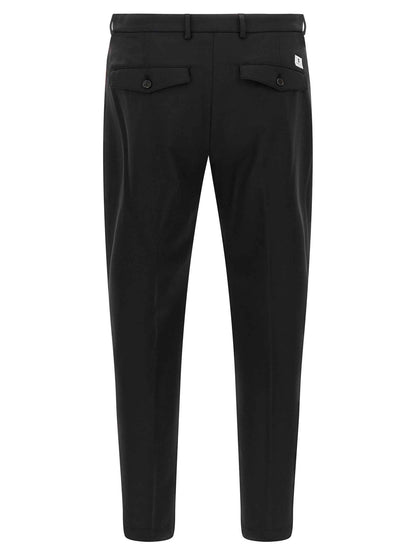Black Virgin Wool Cropped Pants