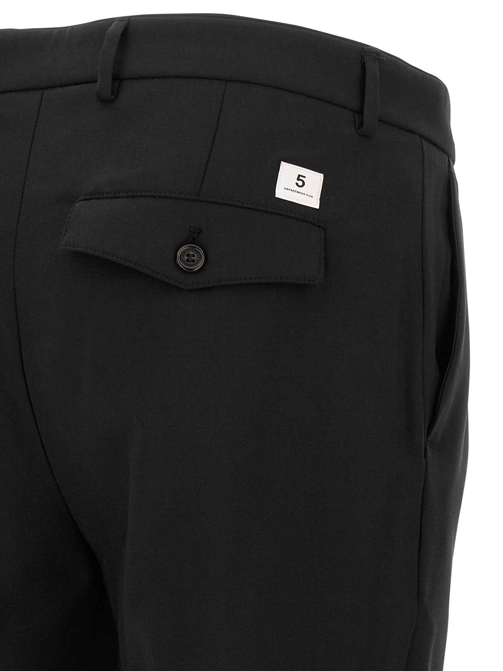 Black Virgin Wool Cropped Pants