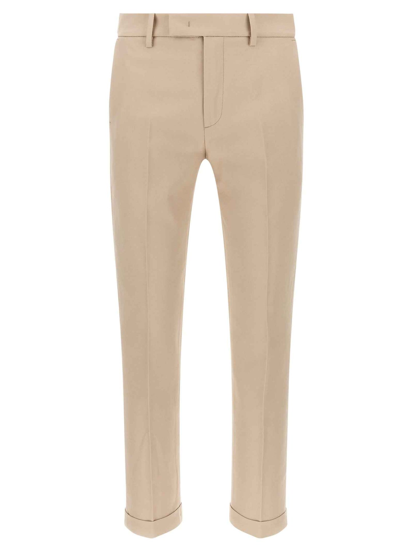 Beige Cotton Chino Pants