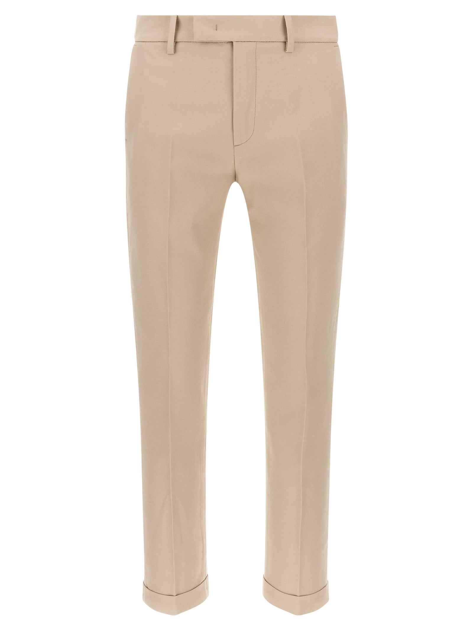 Beige Cotton Chino Pants