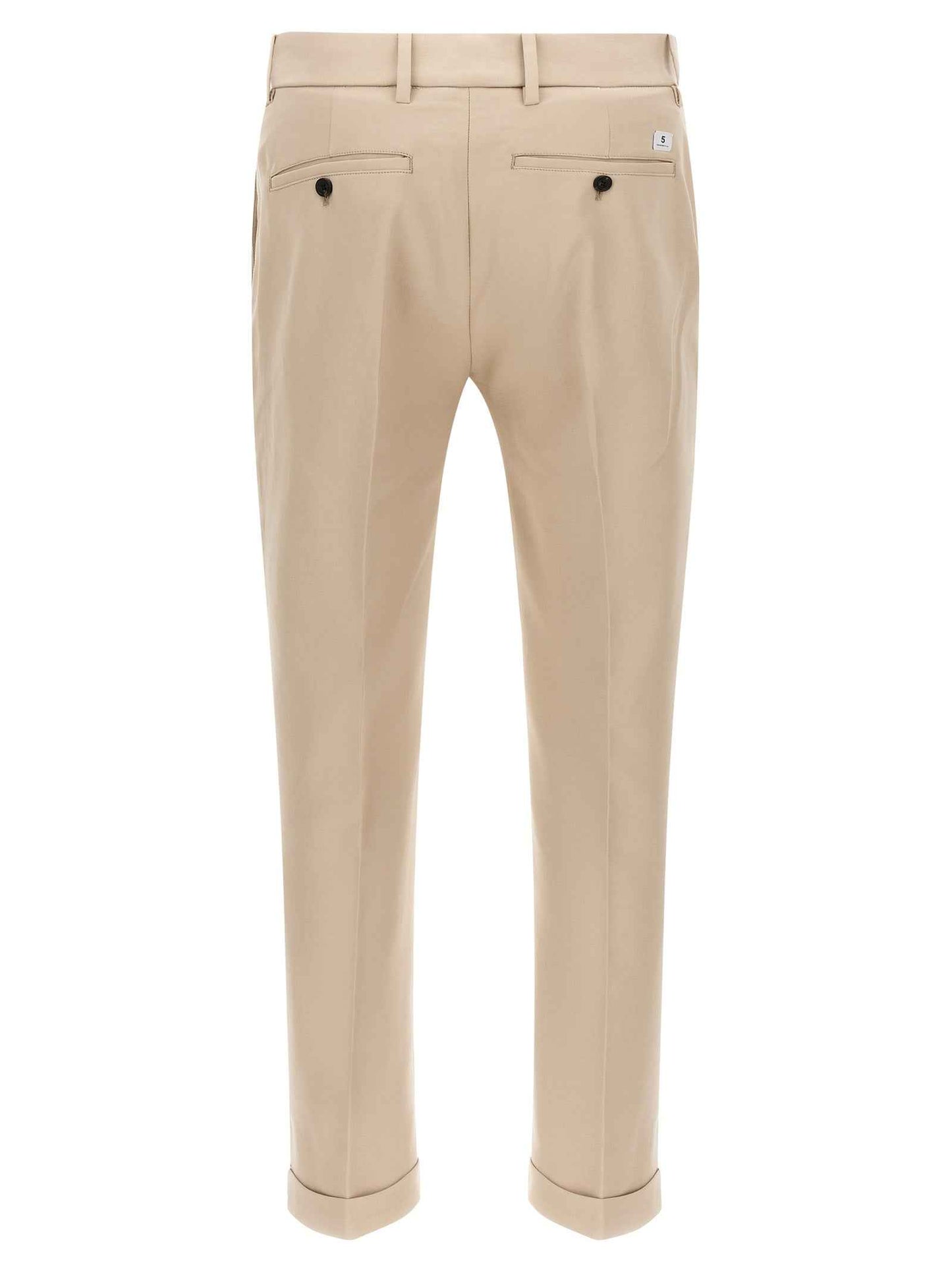 Beige Cotton Chino Pants