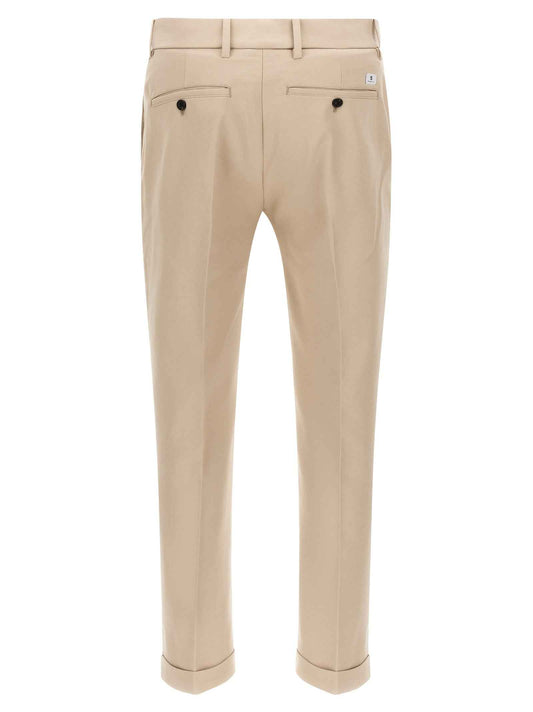 Beige Cotton Chino Pants