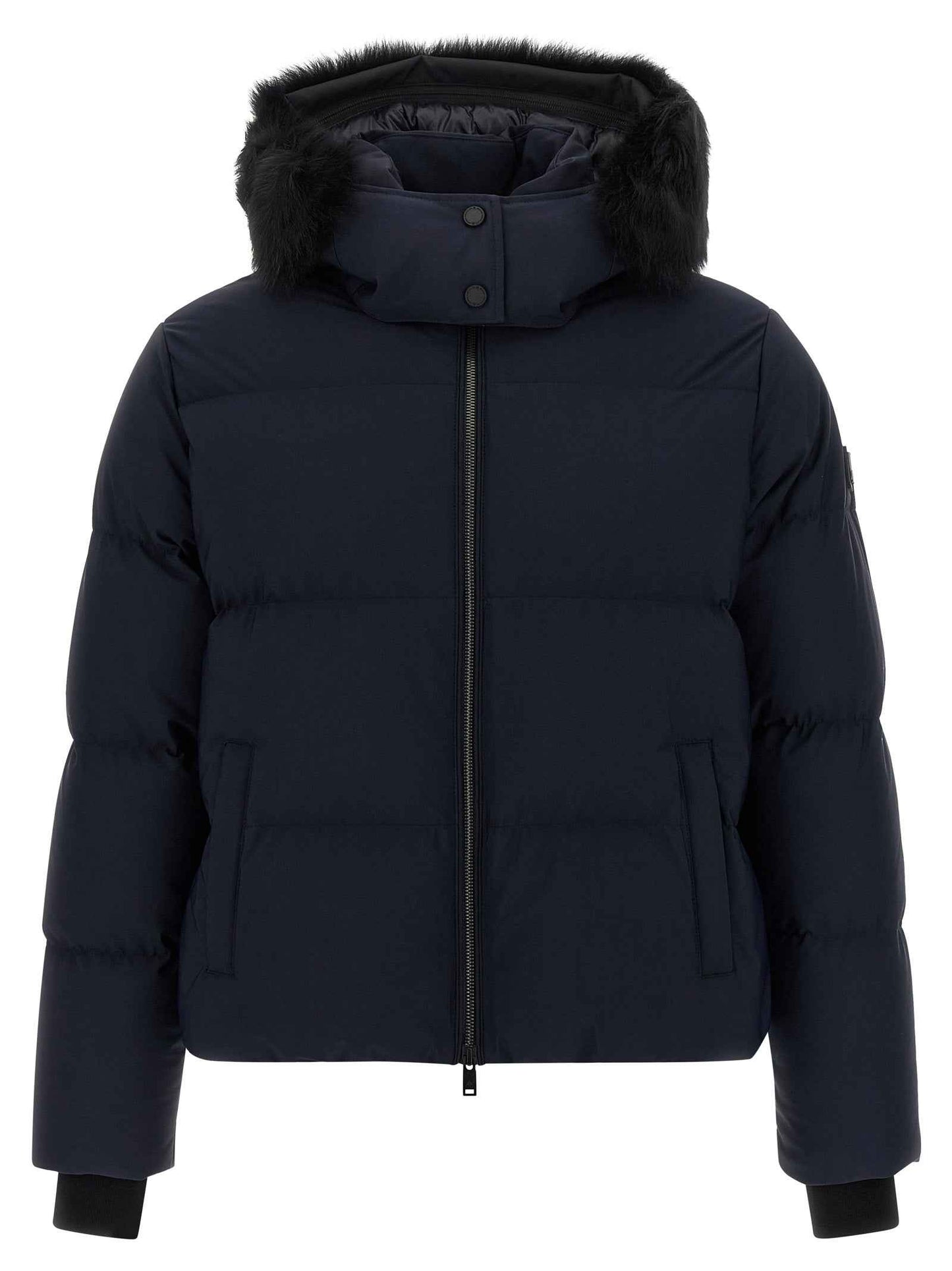 Blue Nylon Full-Length Jacket