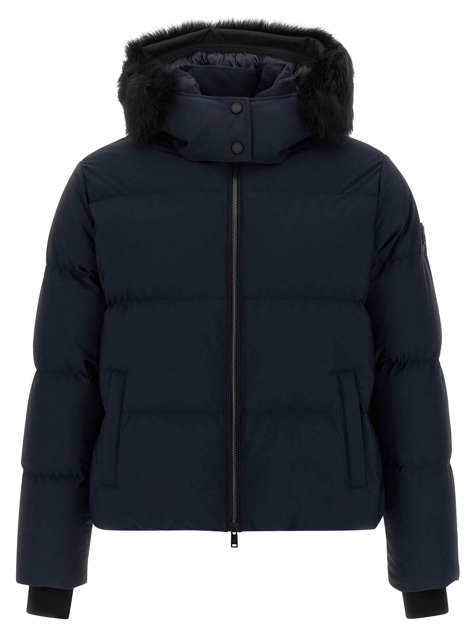 Blue Nylon Full-Length Jacket