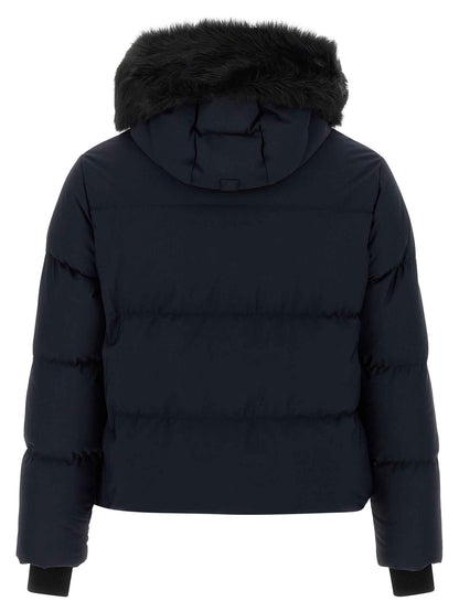 Blue Nylon Full-Length Jacket