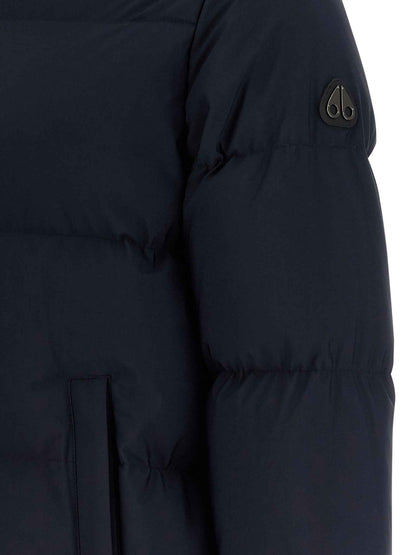 Blue Nylon Full-Length Jacket