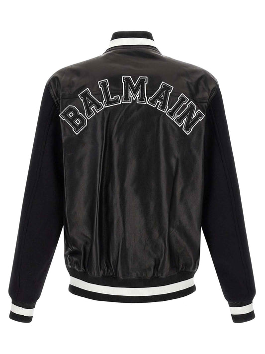 Bicolor Lamb Leather Leather Jacket