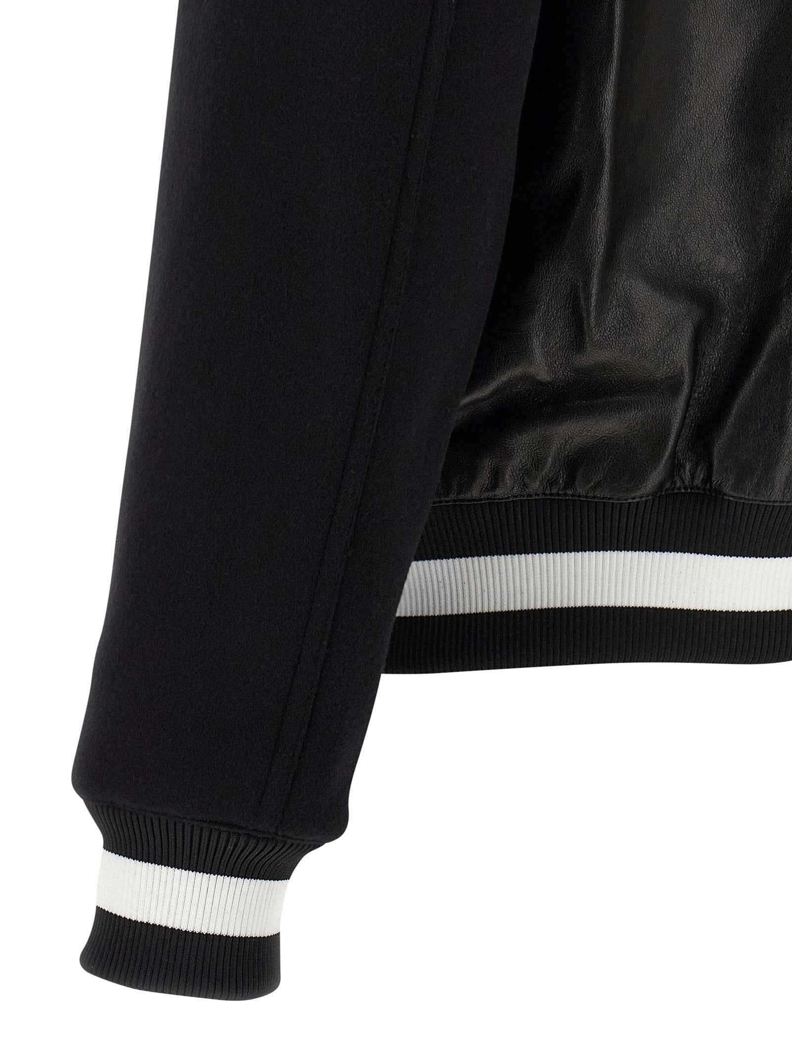 Bicolor Lamb Leather Leather Jacket