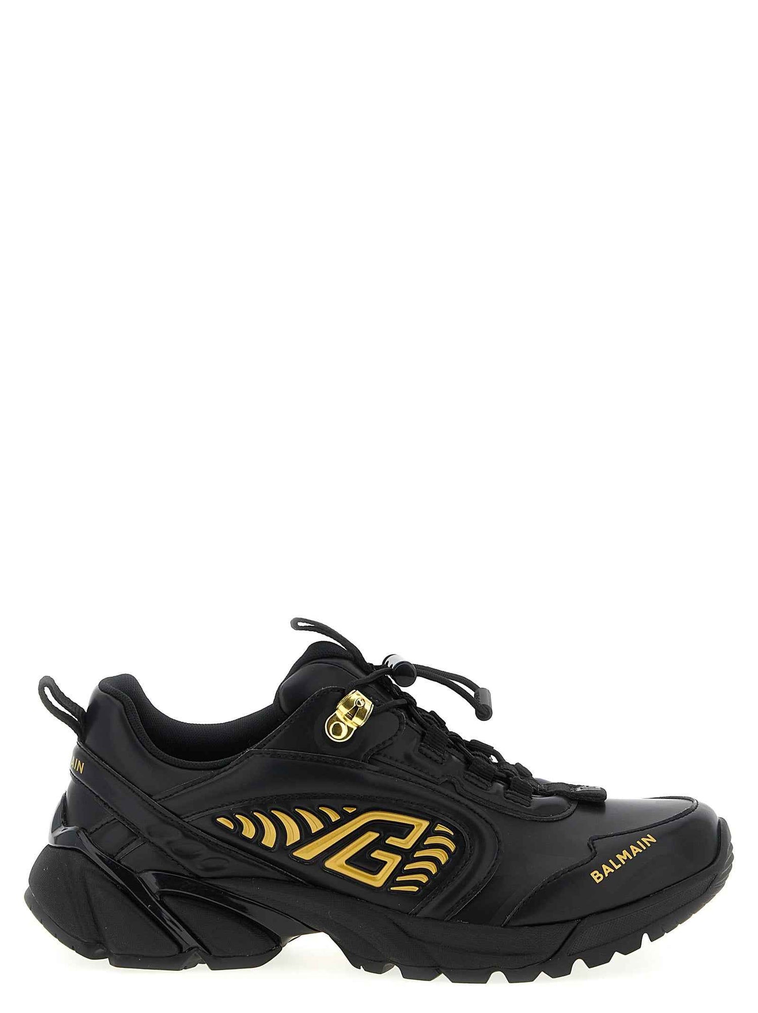 Black Nylon Athletic Sneakers