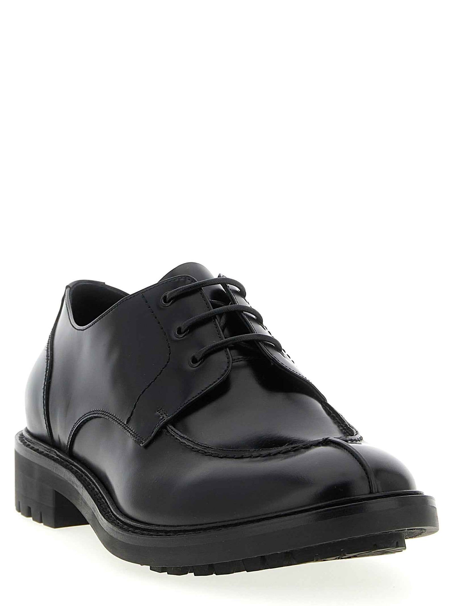 Black Calfskin Oxfords And Derbies