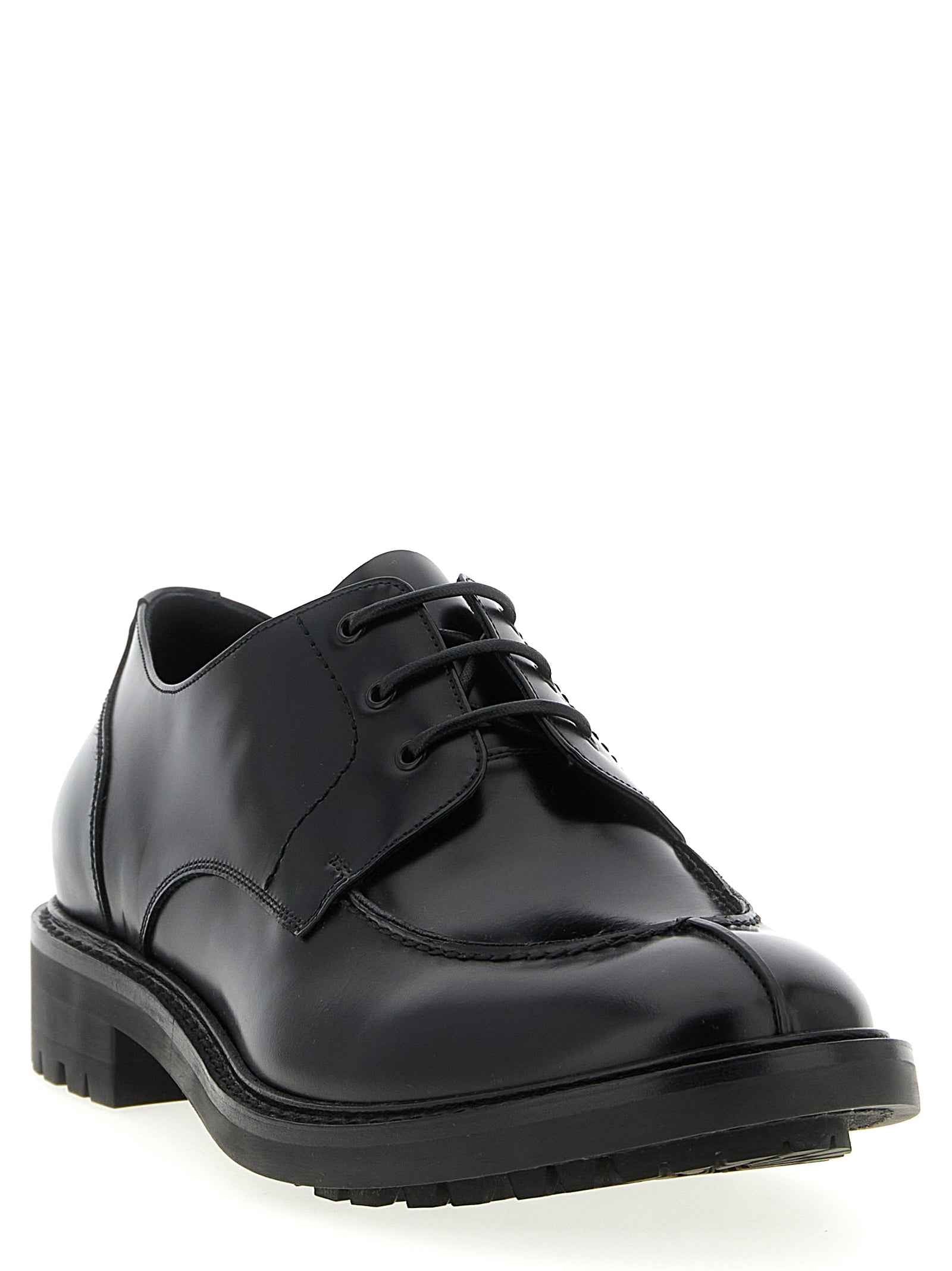 Black Calfskin Oxfords And Derbies