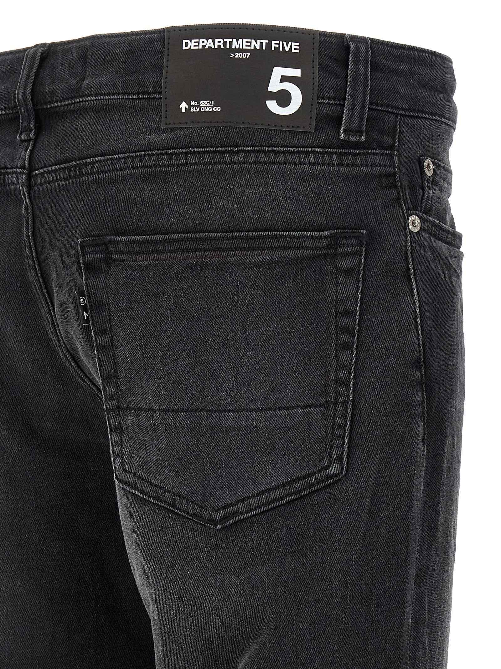 Black Cotton Straight-Leg Jeans