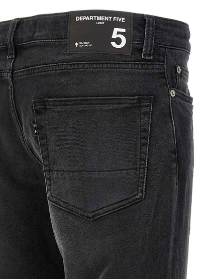 Black Cotton Straight-Leg Jeans