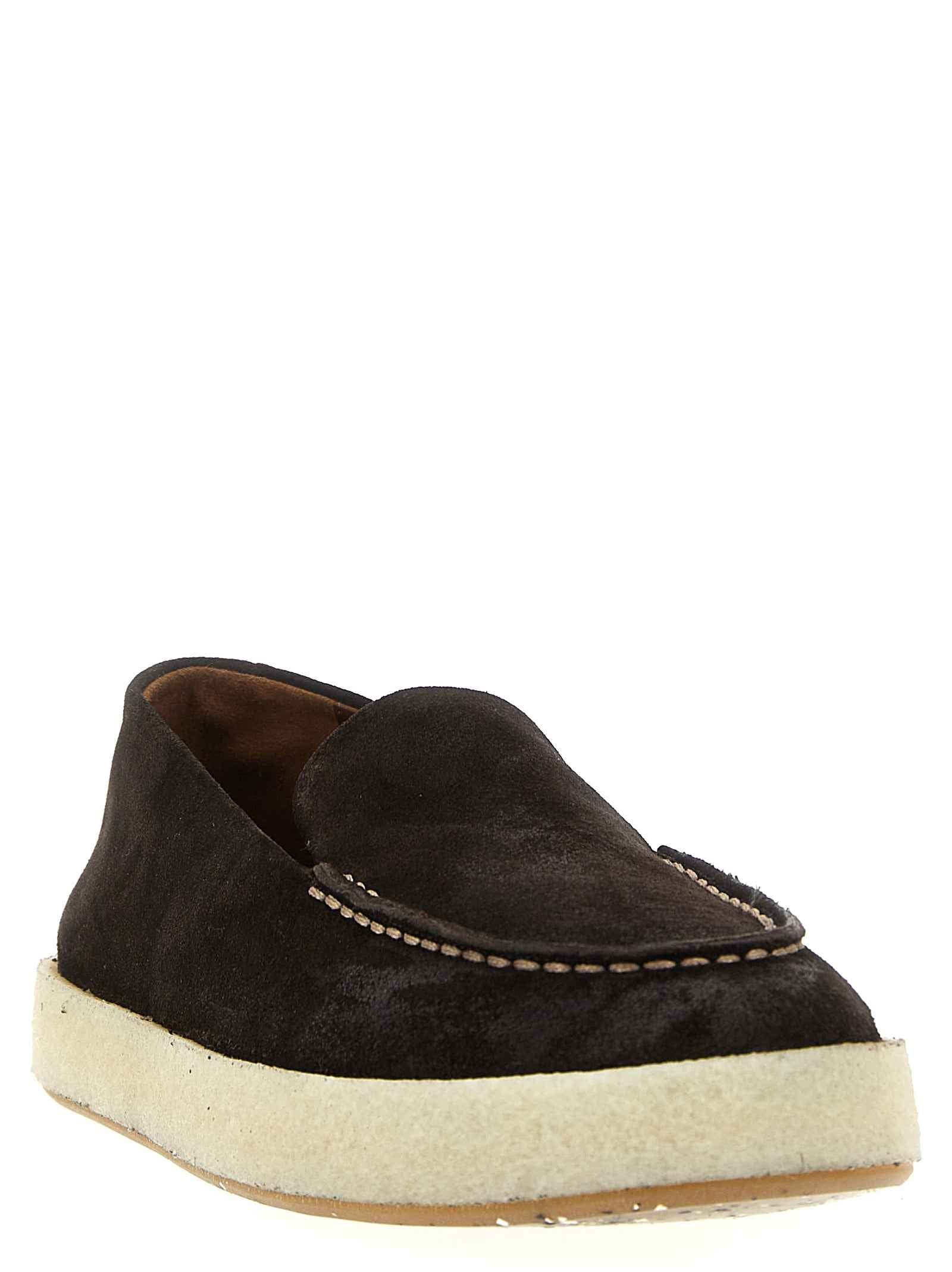 Brown Leather Slip-On Loafers