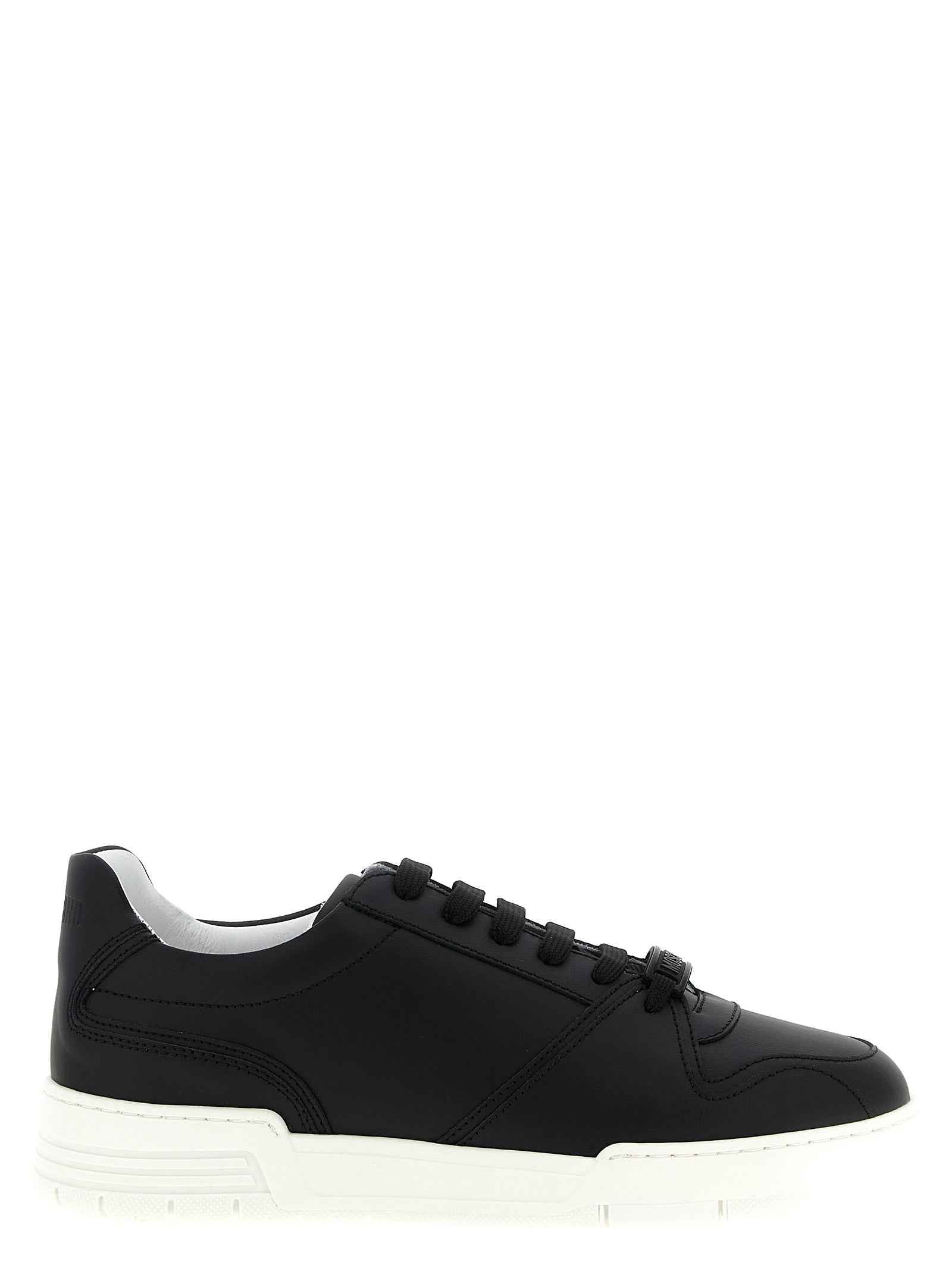 Black Leather Low Top Sneakers