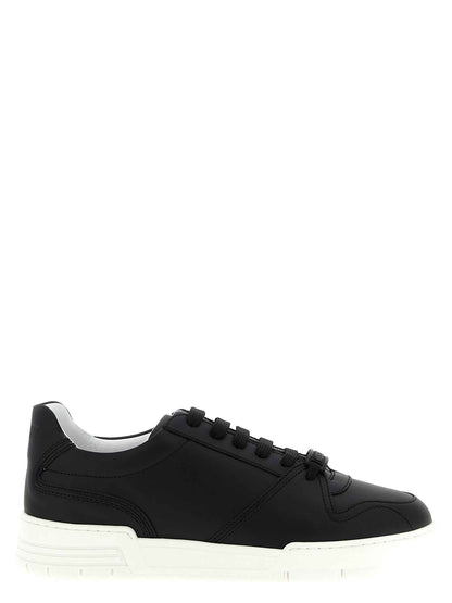 Black Leather Low Top Sneakers
