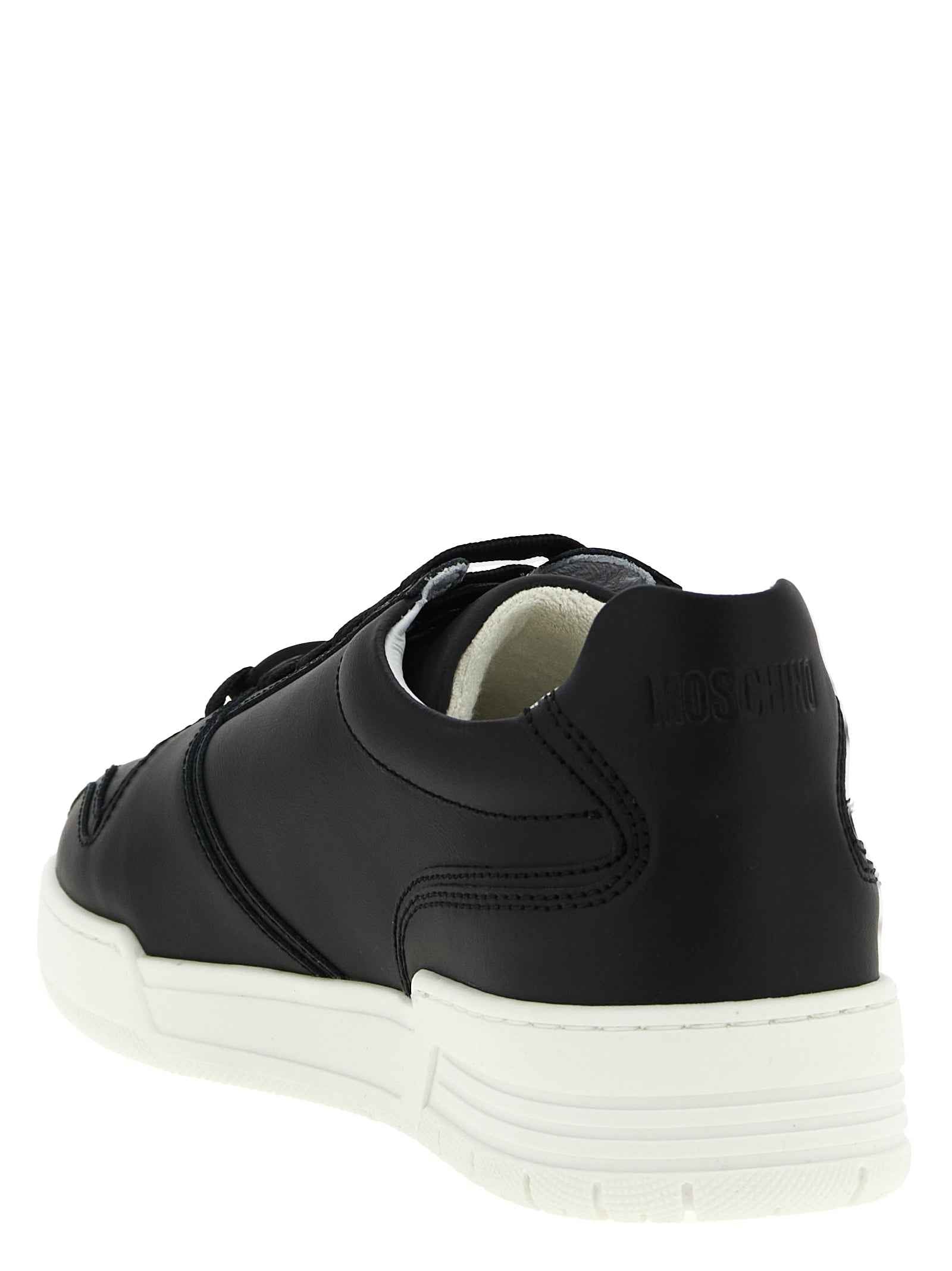 Black Leather Low Top Sneakers