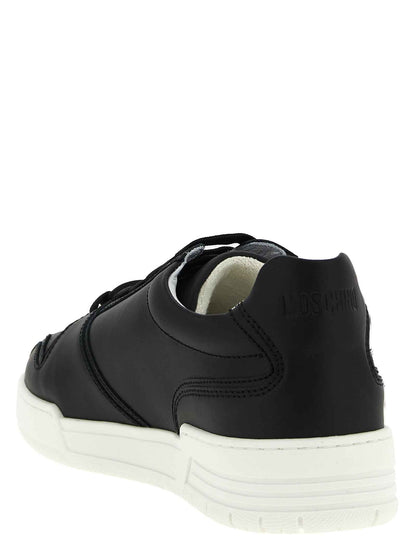 Black Leather Low Top Sneakers