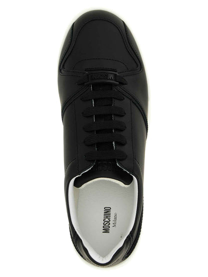 Black Leather Low Top Sneakers
