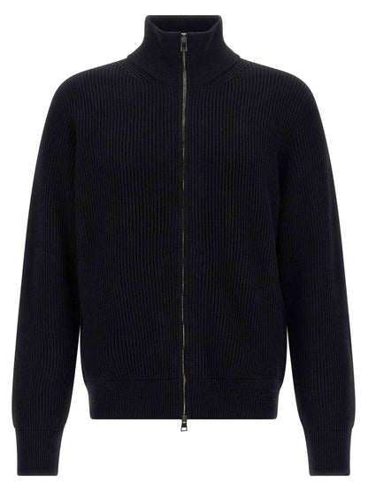 Black Merino Wool Cardigan