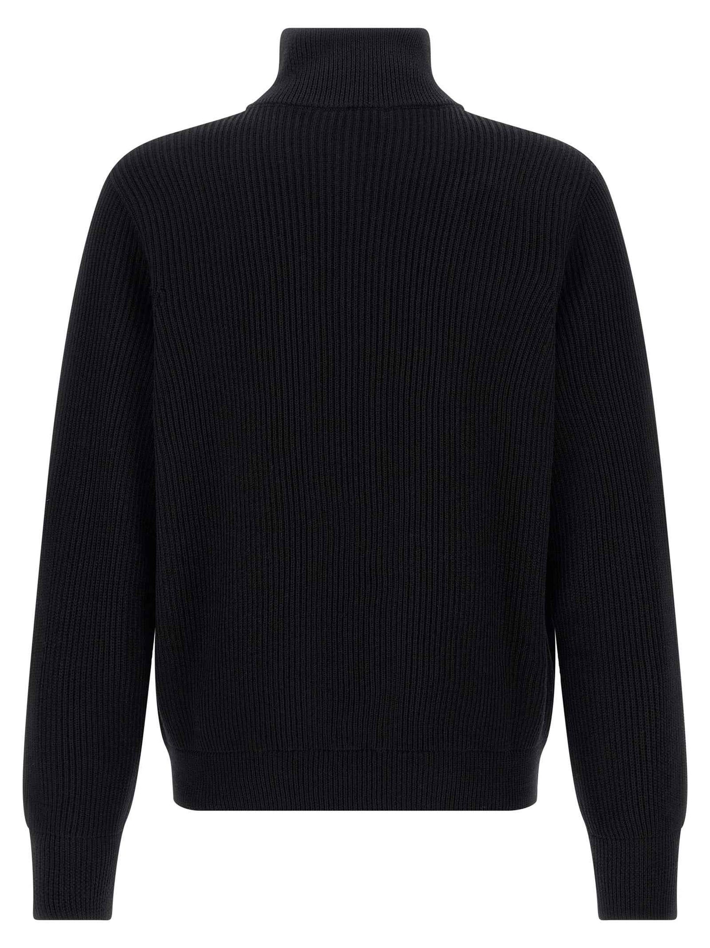Black Merino Wool Cardigan